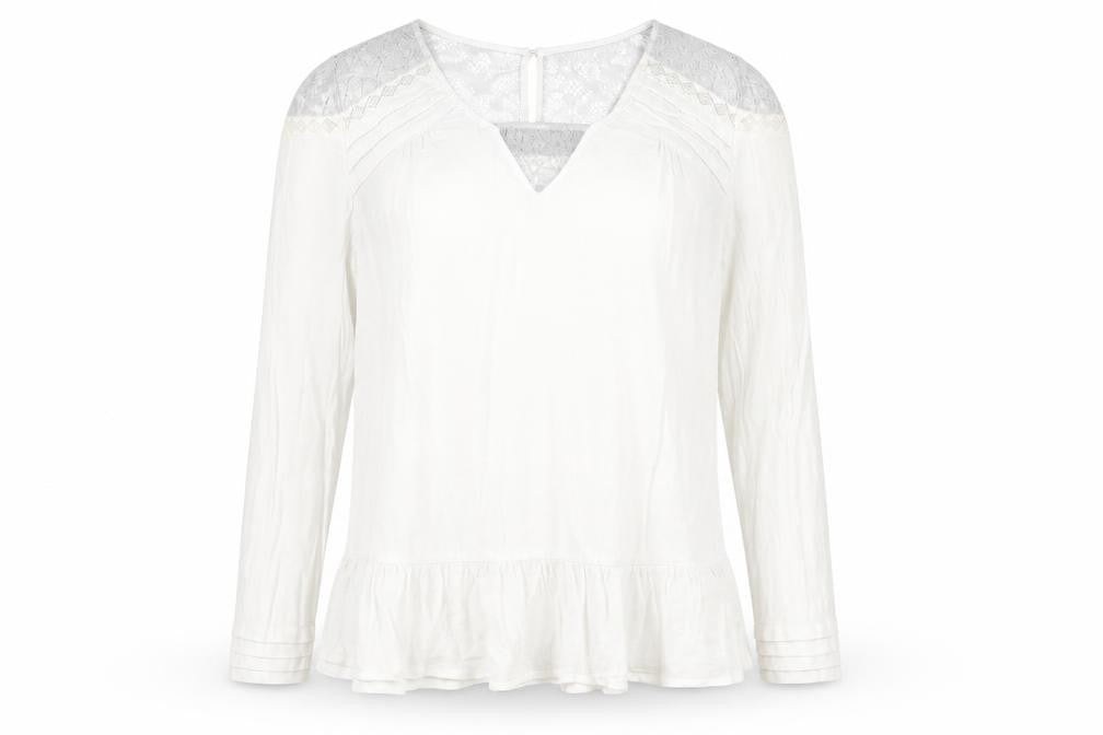 Galeries Lafayette Women's White Lace Tunic Top, Size 12