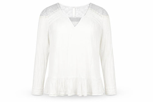 Galeries Lafayette Women's White Lace Tunic Top, Size 12