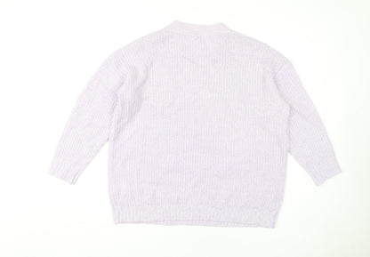 be you Women's Purple V-Neck Pullover Jumper Size 16/18