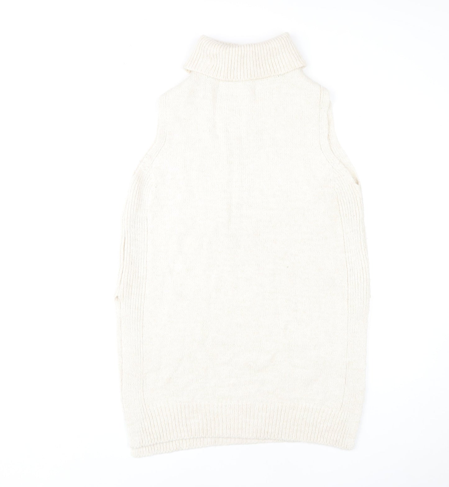 Next Women's Beige Roll Neck Sleeveless Vest Size 12