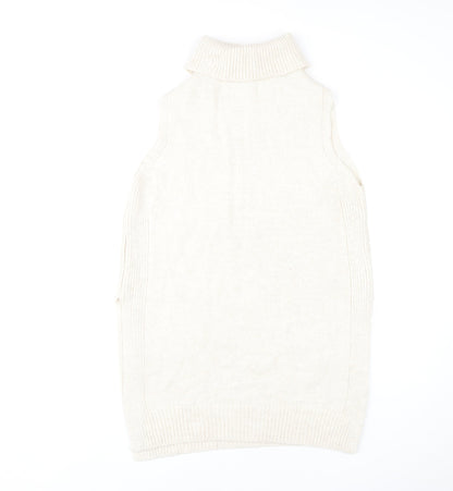 Next Women's Beige Roll Neck Sleeveless Vest Size 12
