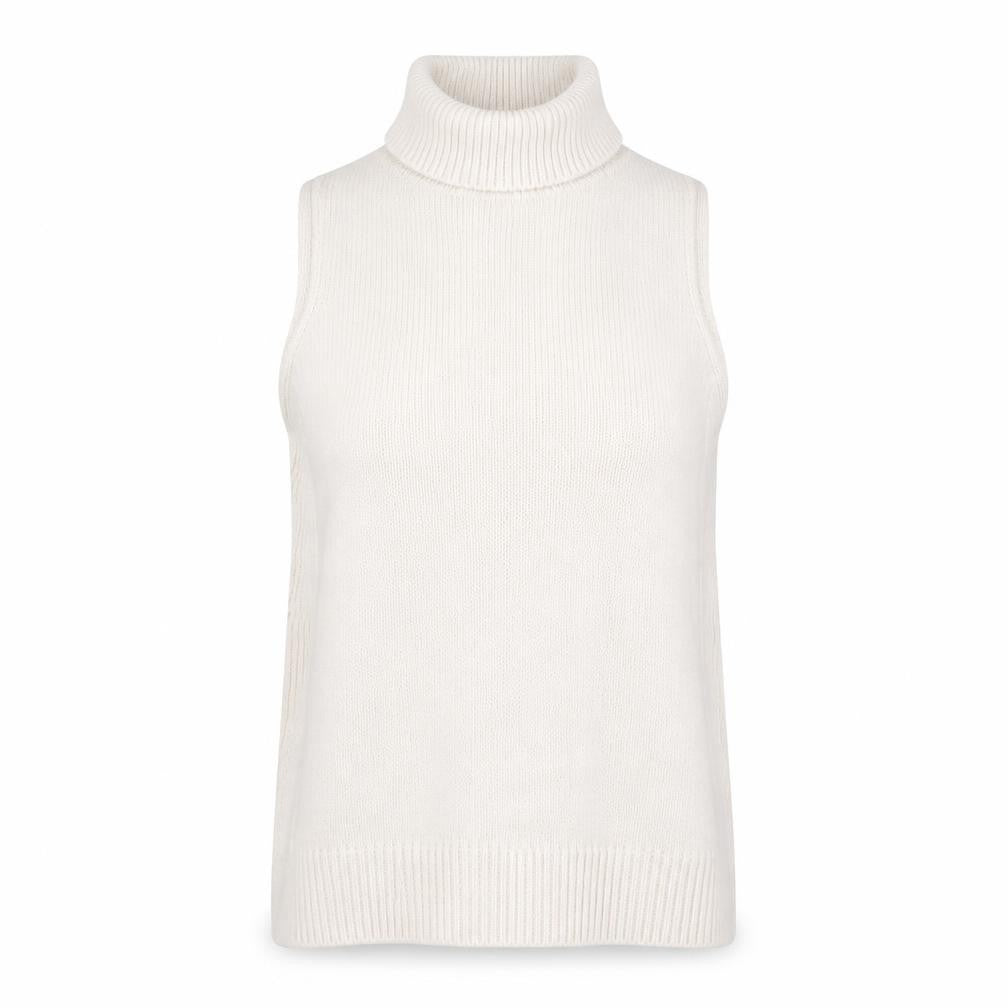 Next Women's Beige Roll Neck Sleeveless Vest Size 12