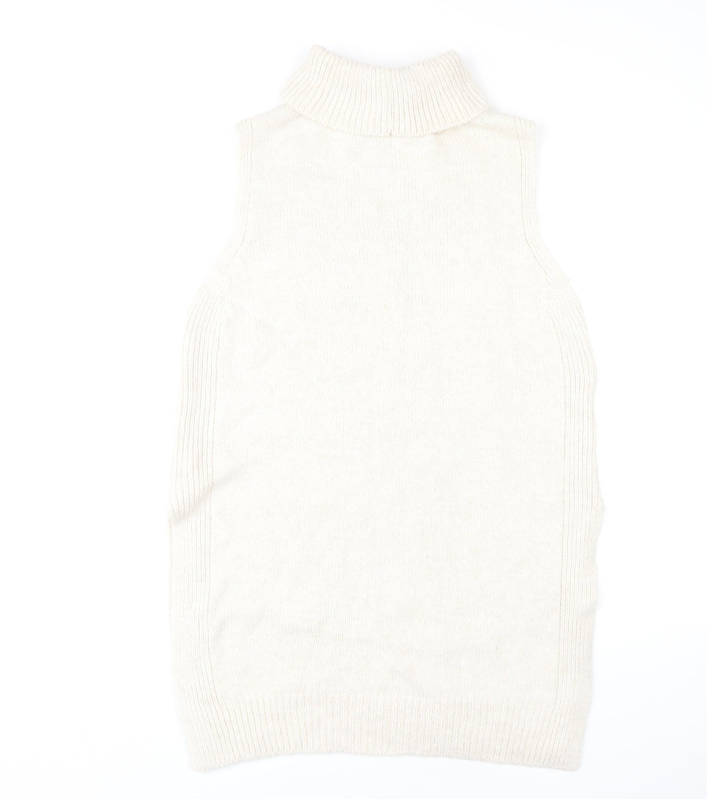Next Women's Beige Roll Neck Sleeveless Vest Size 12