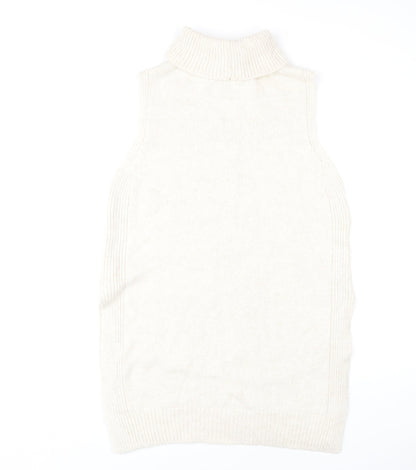 Next Women's Beige Roll Neck Sleeveless Vest Size 12
