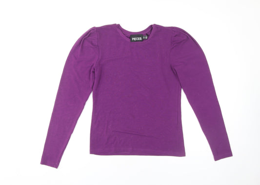 Pieces Women's Purple Basic T-Shirt, Size 10