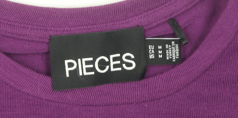 Pieces Women's Purple Basic T-Shirt, Size 10