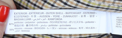 Bershka Women's Beige Check Double-Breasted Blazer XS
