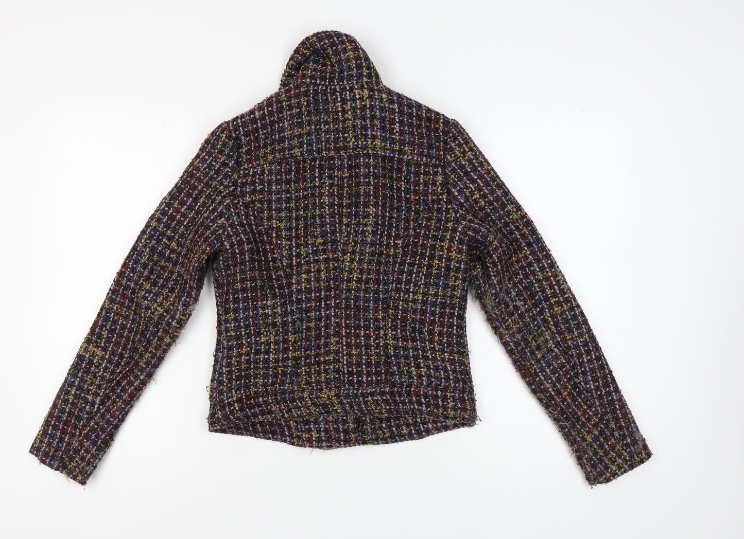 New Look Women's Multicoloured Tweed Biker Jacket Size 10