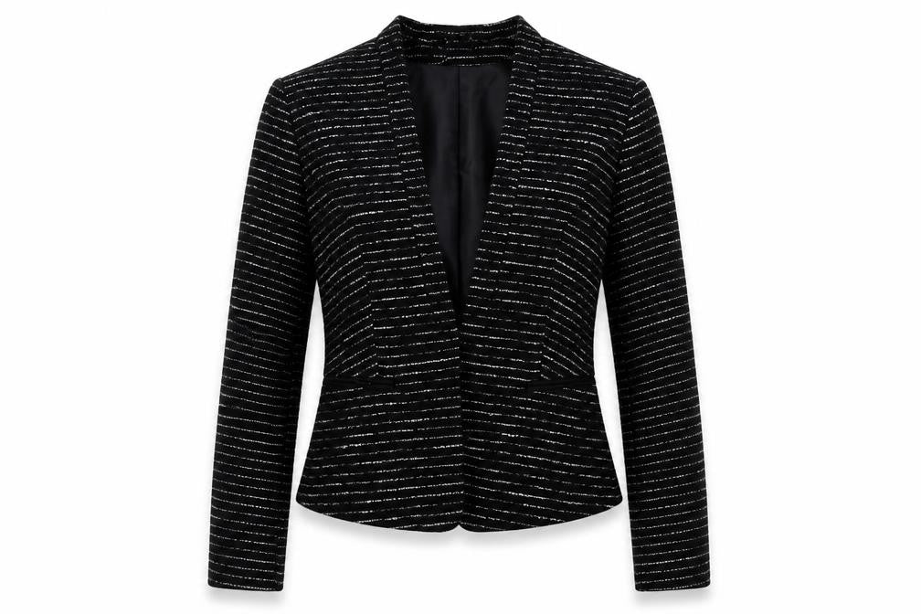 H&M Women's Black Striped Blazer Size 4