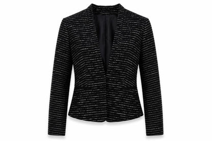 H&M Women's Black Striped Blazer Size 4