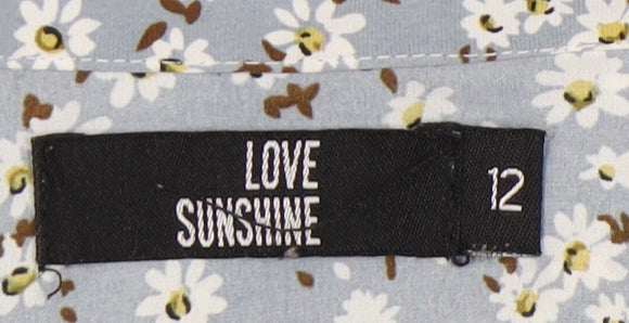 Love Sunshine Women's Blue Floral Shirt Dress
