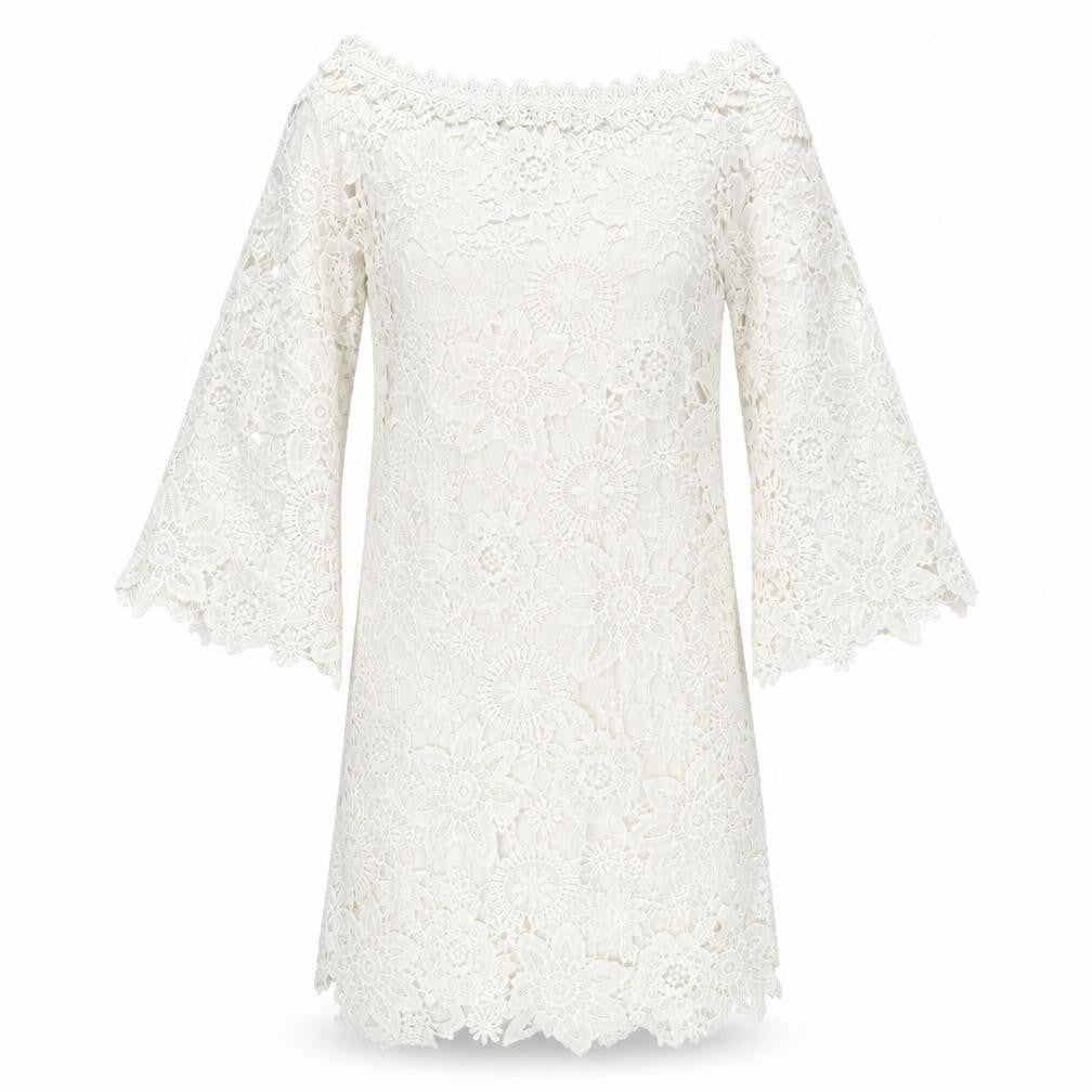 Missagi Women's Ivory Lace Off-Shoulder Dress Size 8