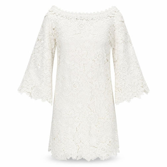 Missagi Women's Ivory Lace Off-Shoulder Dress Size 8