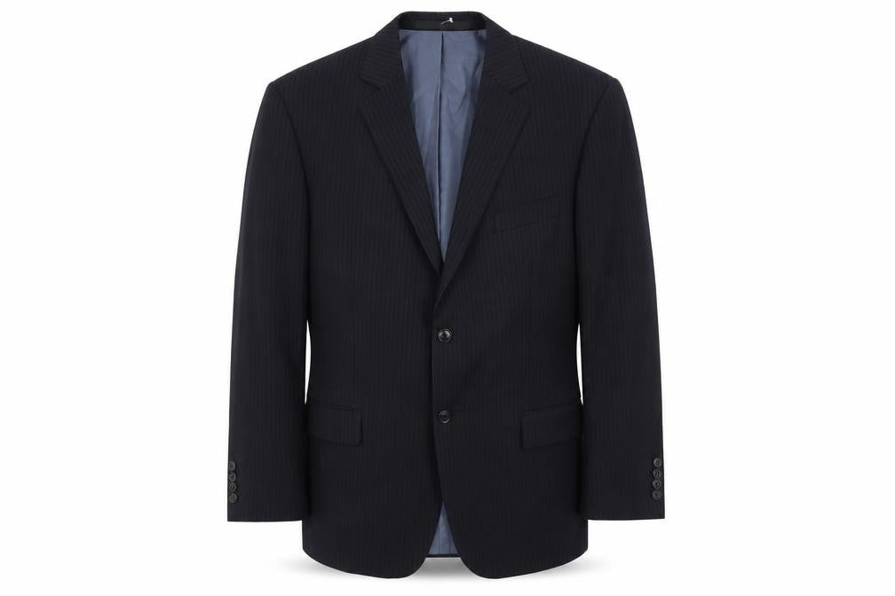 Marks & Spencer Men's Blue 42S Striped Suit Jacket