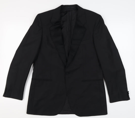 St Michael Men's Black Tuxedo Jacket - 40R, Formal, Vintage