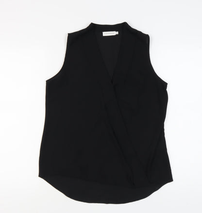 Paraphrase Women's Black Sleeveless Wrap Blouse