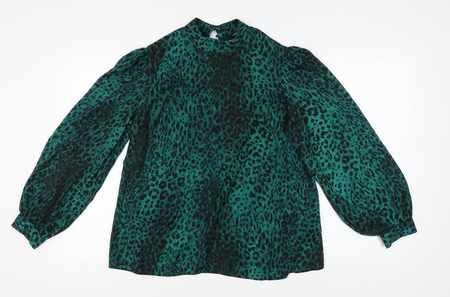 Next Women's Green Animal Print Blouse, Size 14