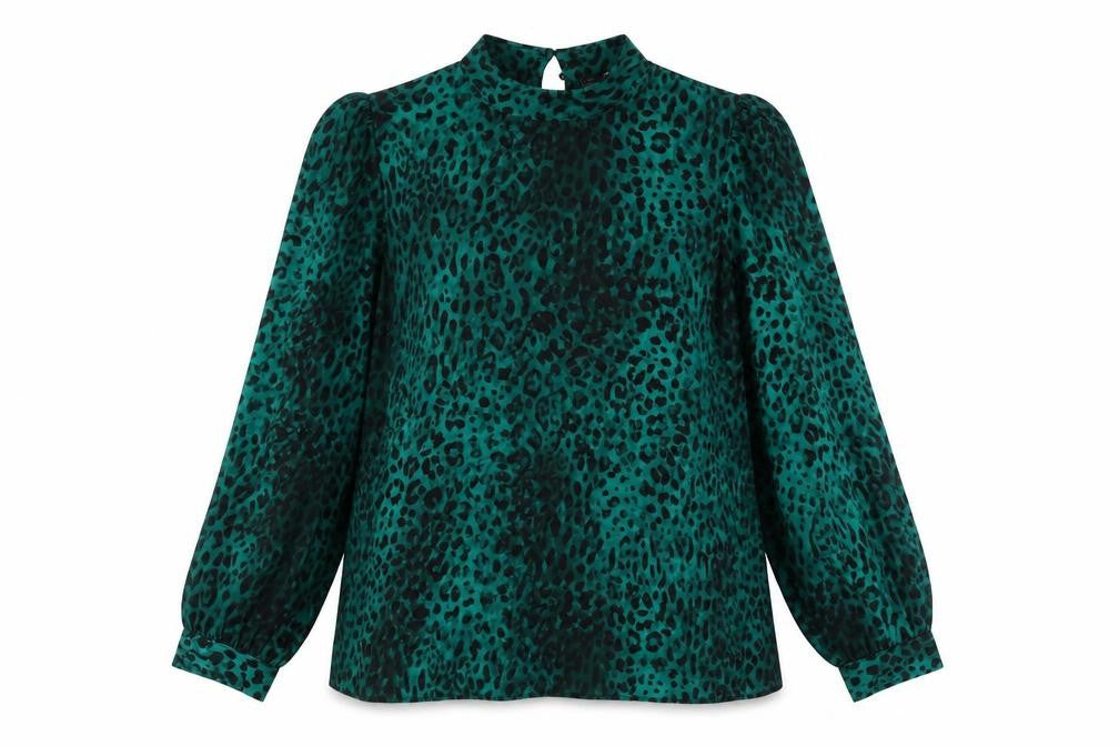 Next Women's Green Animal Print Blouse, Size 14