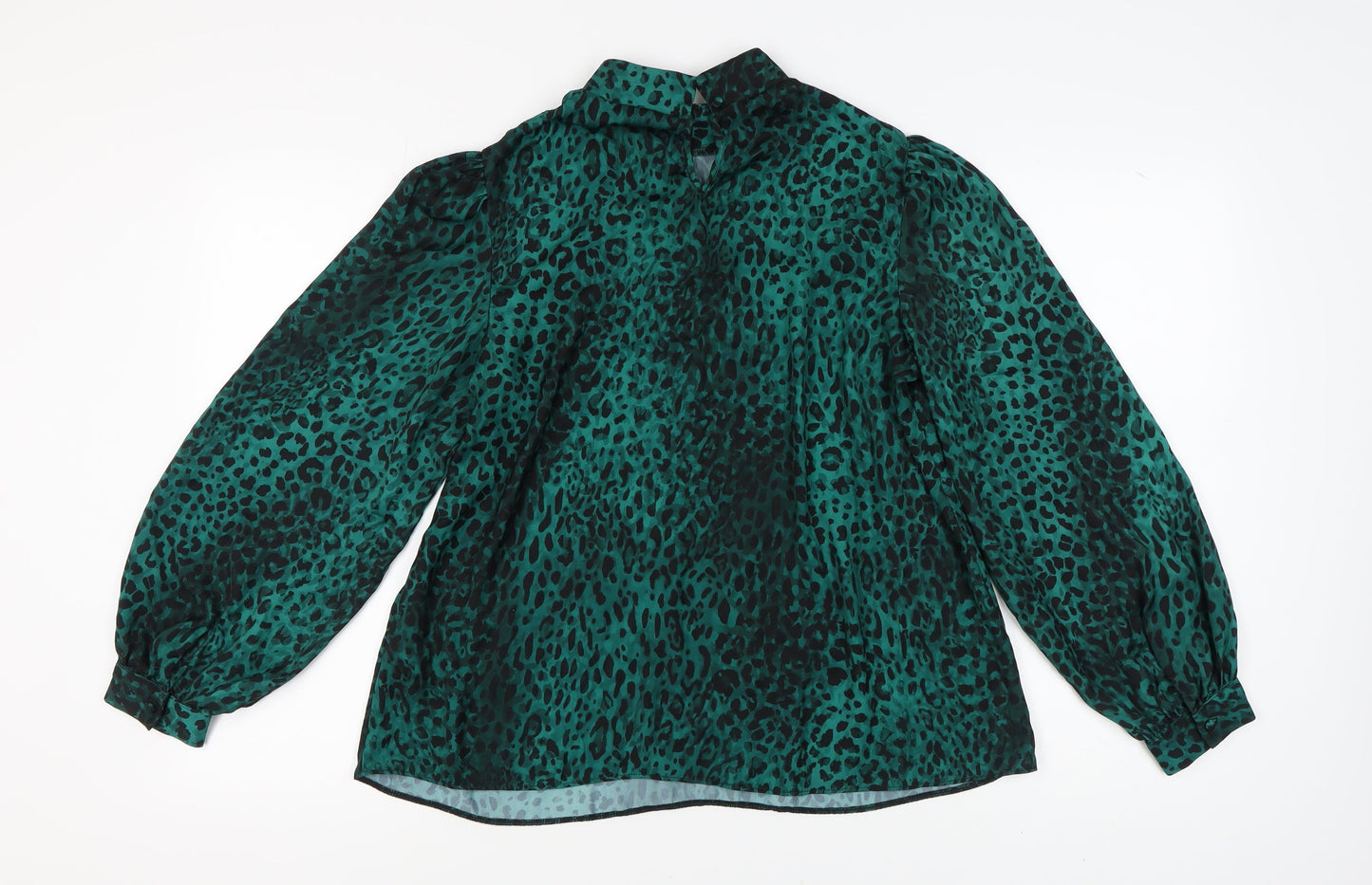 Next Women's Green Animal Print Blouse, Size 14
