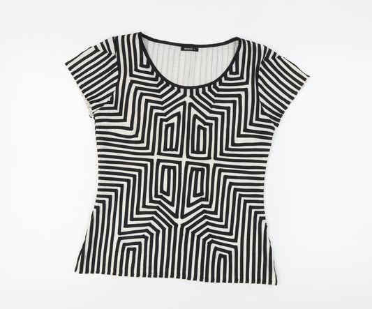 Roman Women’s Geometric T-Shirt, Size 10, Black