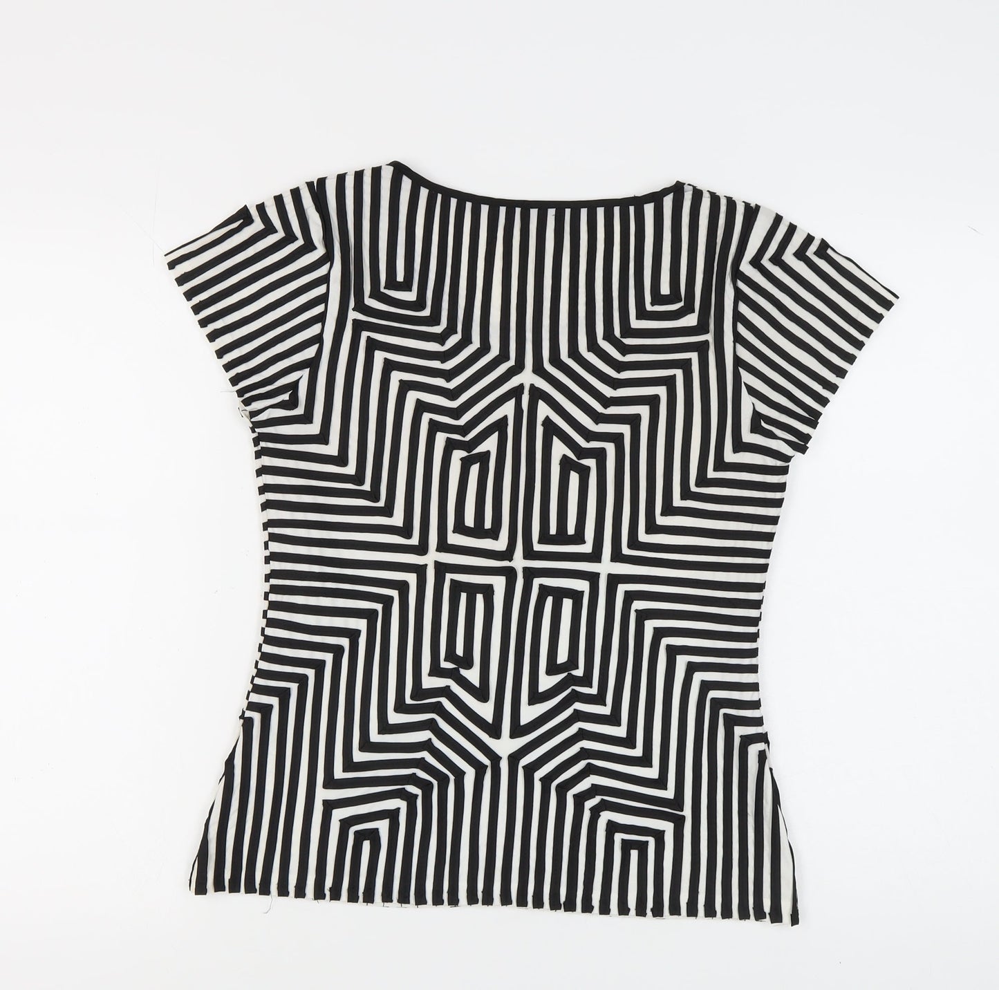 Roman Women’s Geometric T-Shirt, Size 10, Black