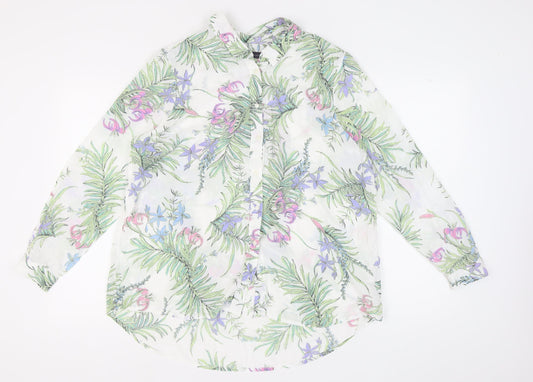 Marks & Spencer Women's Ivory Floral Blouse, Size 18