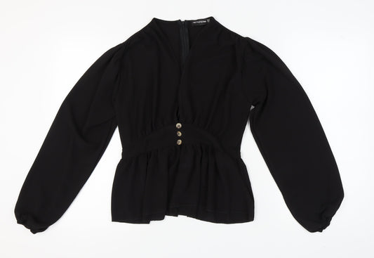 PrettyLittleThing Women's Black Blouse Size 10