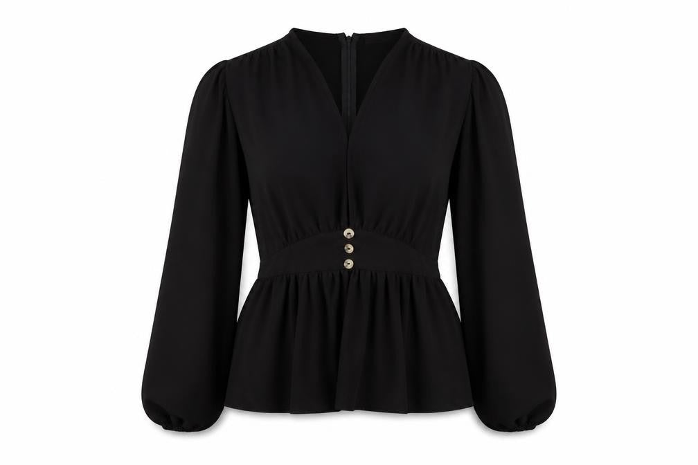 PrettyLittleThing Women's Black Blouse Size 10