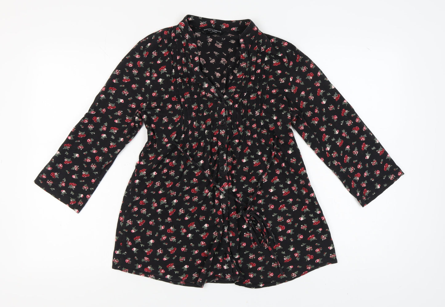 Dorothy Perkins Women's Black Floral Tunic Blouse Size 12