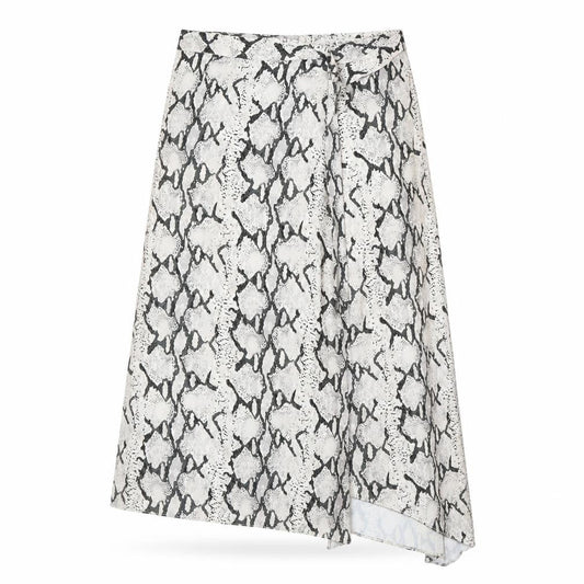 Miss Selfridge Women's Grey Animal Print A-Line Skirt - Size 14