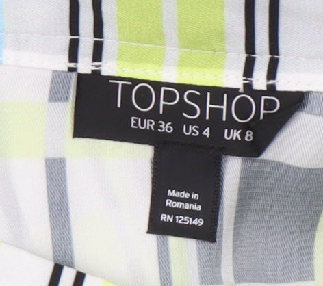 Topshop Women's Multicoloured Plaid Skirt Size 8