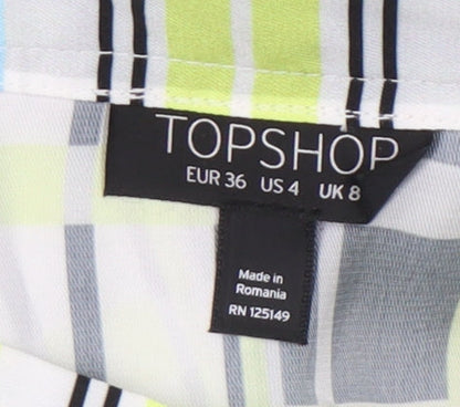 Topshop Women's Multicoloured Plaid Skirt Size 8