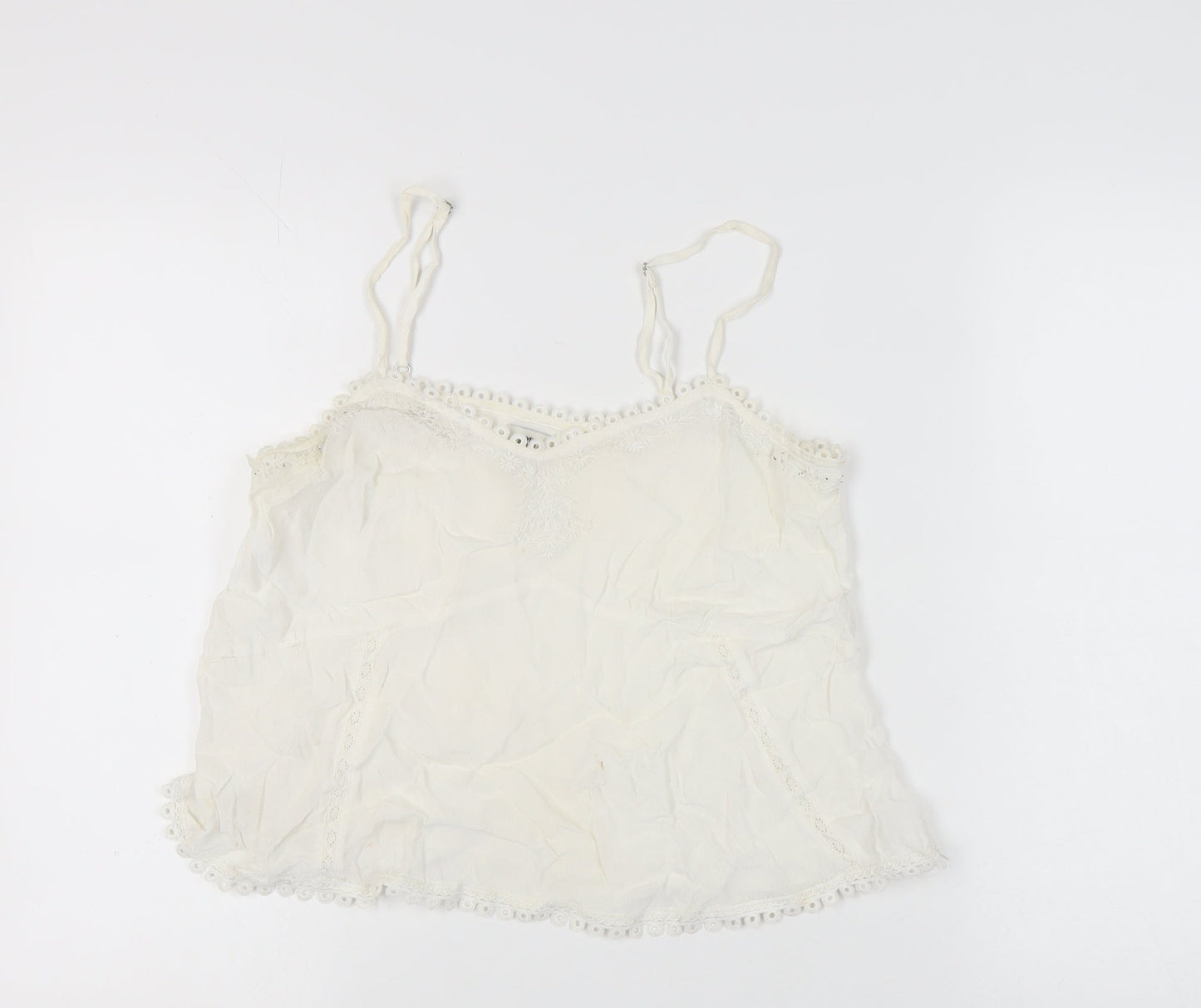 River Island Women's White Camisole Tank Size 10