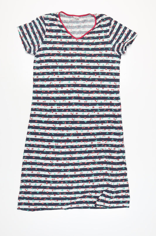 Damart Women's Multicoloured Striped Cotton Nightshirt S