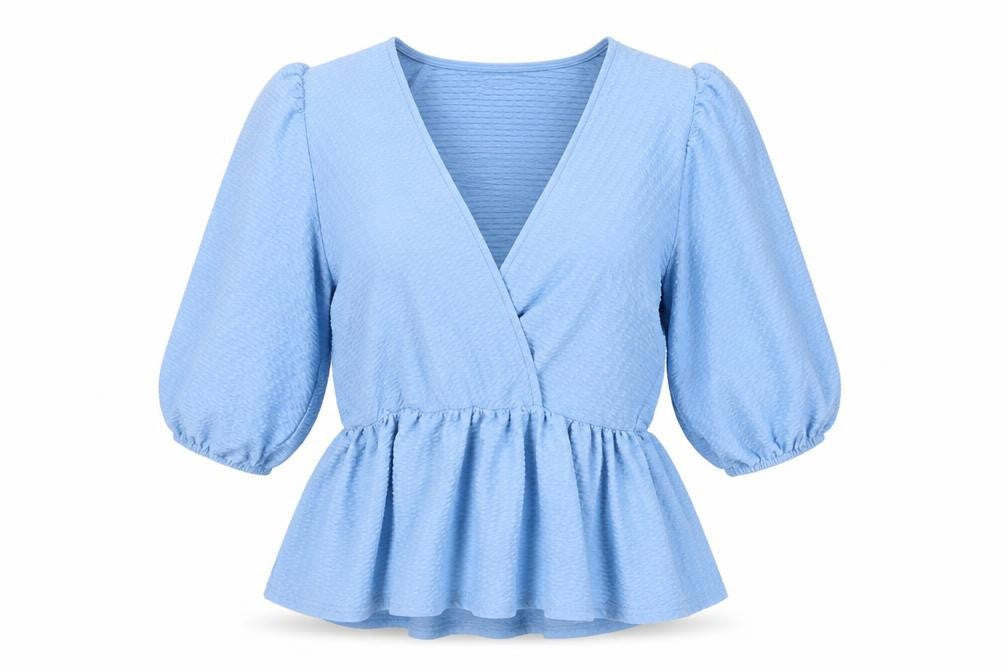ASOS DESIGN Women's Blue Wrap Blouse, Size 12