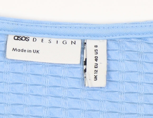 ASOS DESIGN Women's Blue Wrap Blouse, Size 12