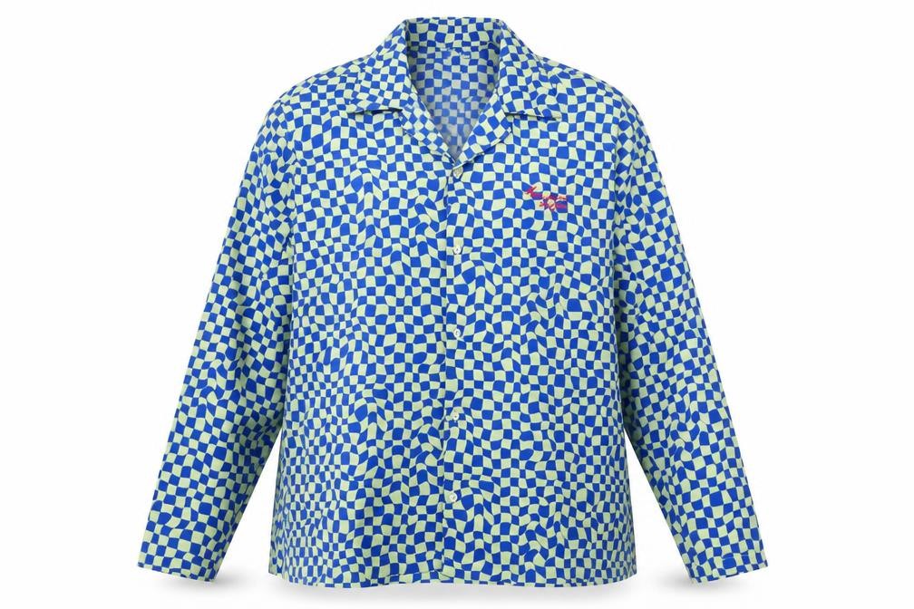 ZARA Women's Blue Geometric XL Button-Up Shirt