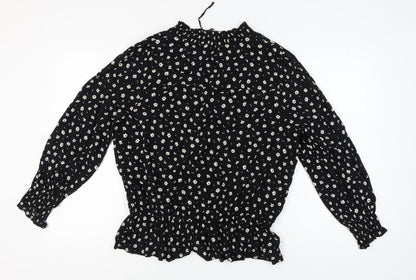 Marks & Spencer Women's Black Floral Blouse Size 18
