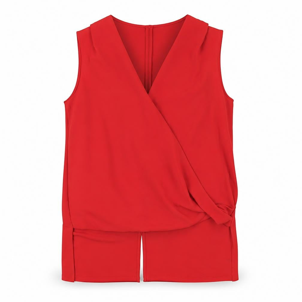 Next Women's Red Sleeveless Wrap Blouse Size 18