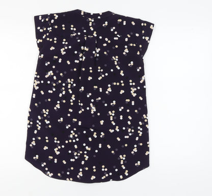 Paraphrase Womens Blue Polka Dot Blouse Size 8