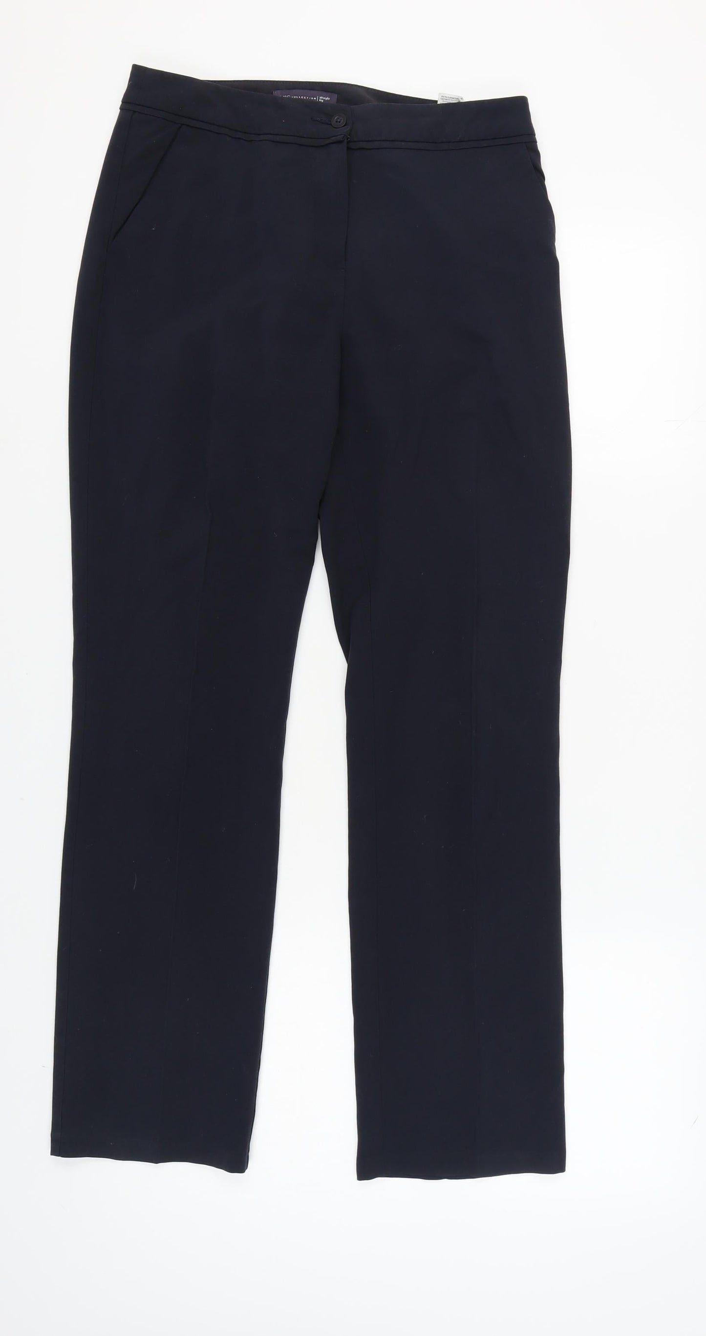 Marks and Spencer Women's Black Straight Trousers, Size 10