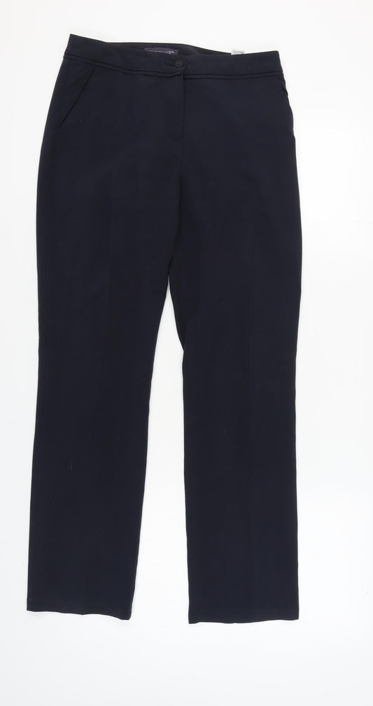 Marks and Spencer Women's Black Straight Trousers, Size 10