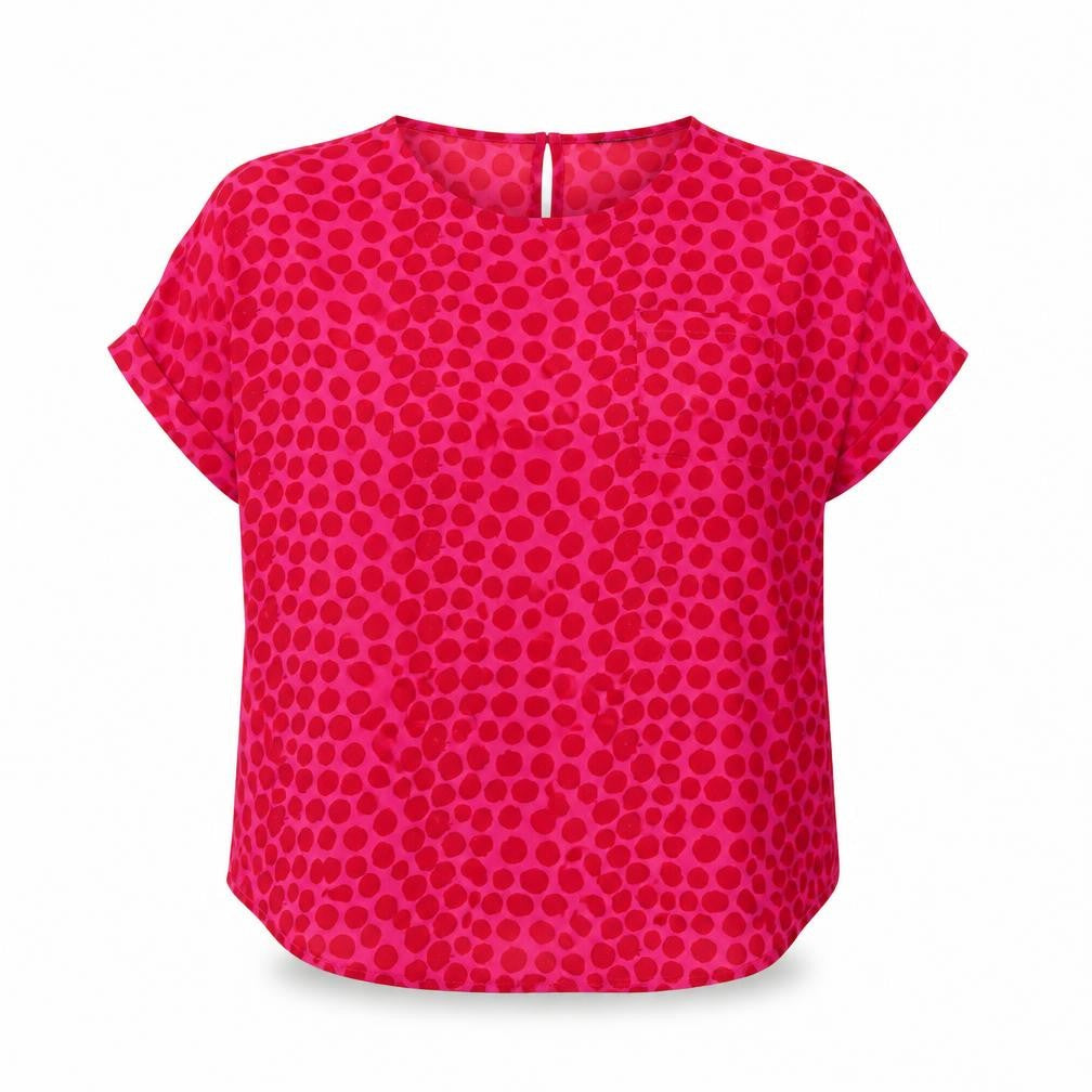 Roman Women's Pink Polka Dot Blouse Size 14