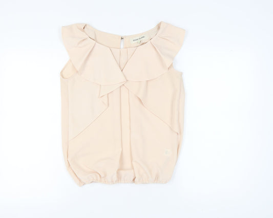 River Island Women's Beige Sleeveless Blouse UK 12