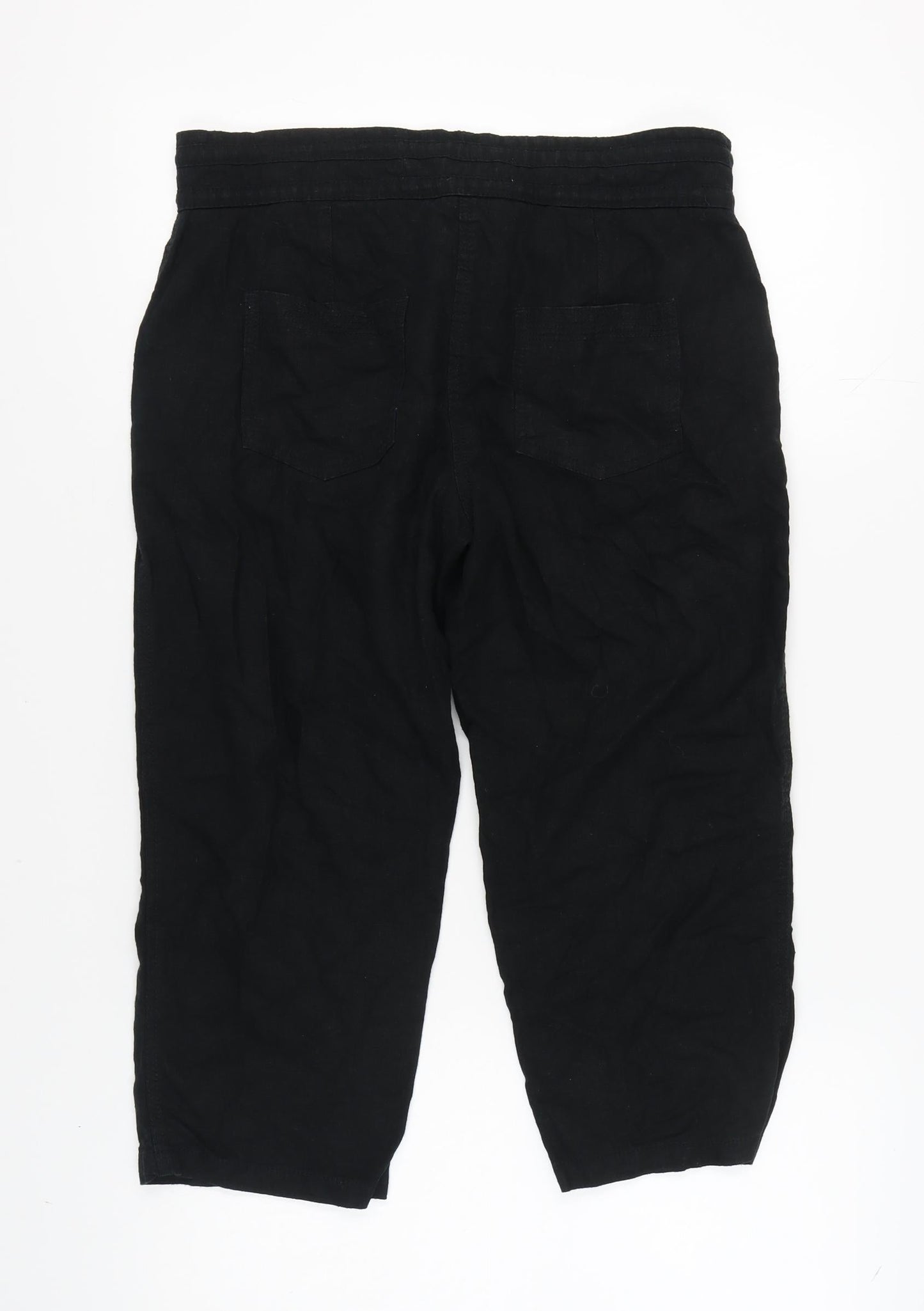 Next Women's Black Linen Trousers Size 12