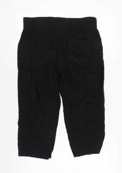 Next Women's Black Linen Trousers Size 12