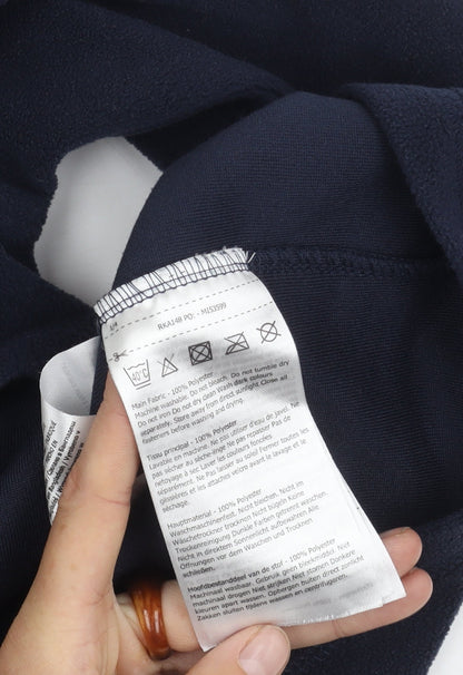 Close-up detail of Regatta boys’ blue fleece sweatshirt, size 13, years, 1/4 zip