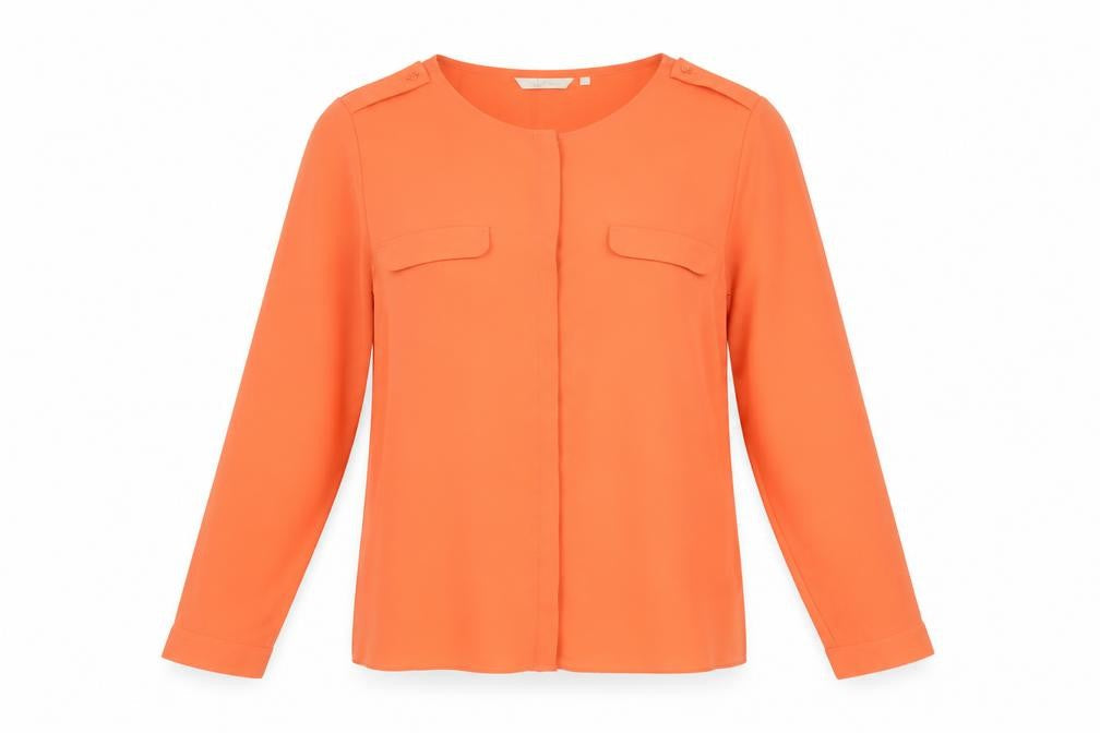 Dockers Women's Orange Blouse Size S Long Sleeve Casual