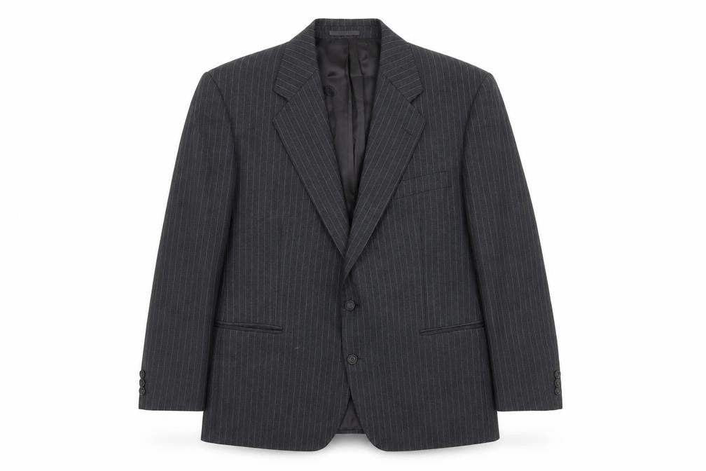 Magee Men's Grey Striped Blazer, Size 44S