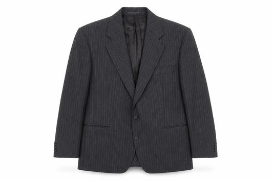 Magee Men's Grey Striped Blazer, Size 44S